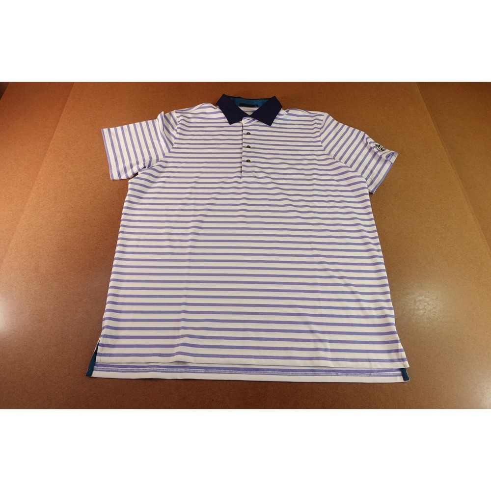 Greyson Mens Size XXL Striped Embroidered Logo Short Sleeve Golf Polo Shirt